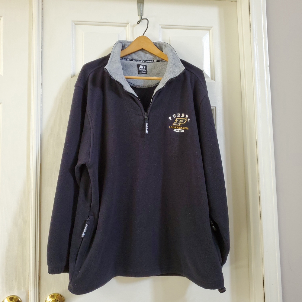 Purdue Black Quarter-Zip Fleece Pullover